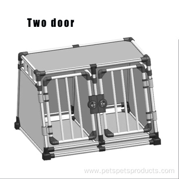 Pet Cage Dogs cat Travel Metal Double-Door carrier